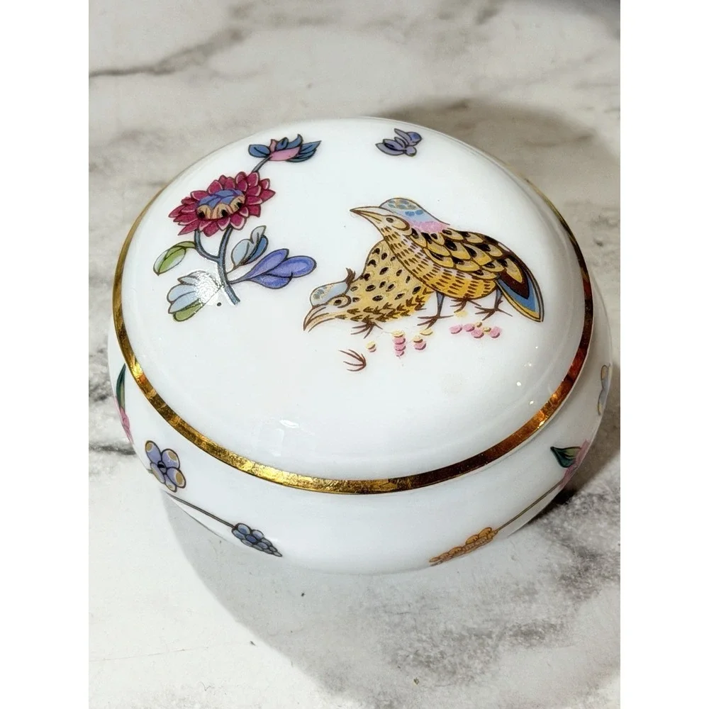 Haviland Golden Quail Round Lidded Box Limoges, France (A3206)